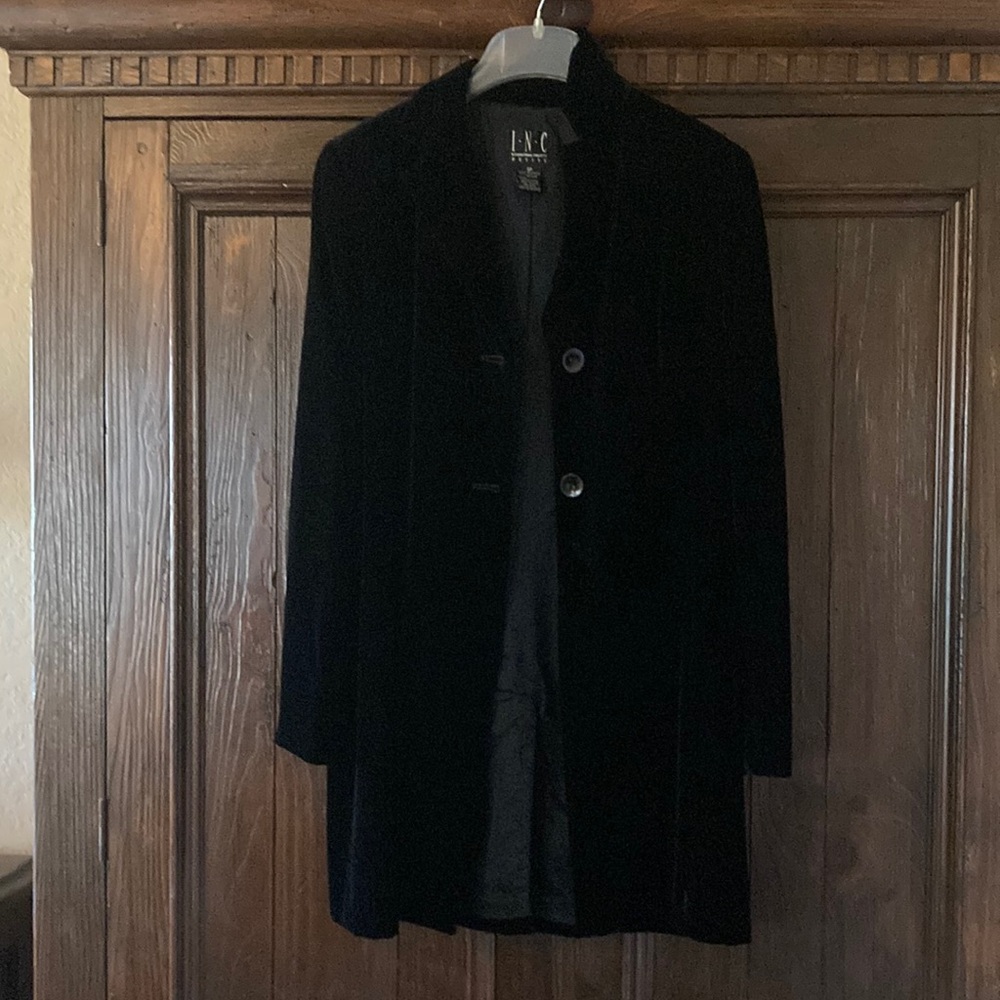 INC International Concepts Women's Black Velvet Jacket, size 6P